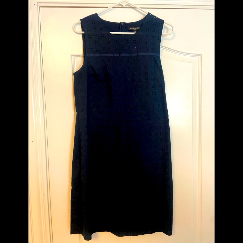 Banana Republic Navy Eyelet Dress